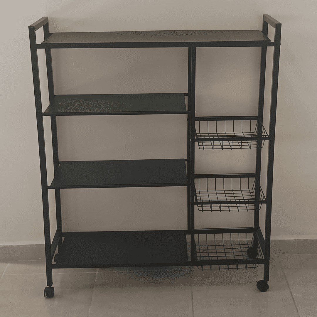 Étagère à 4 niveaux avec roulettes